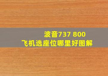 波音737 800飞机选座位哪里好图解